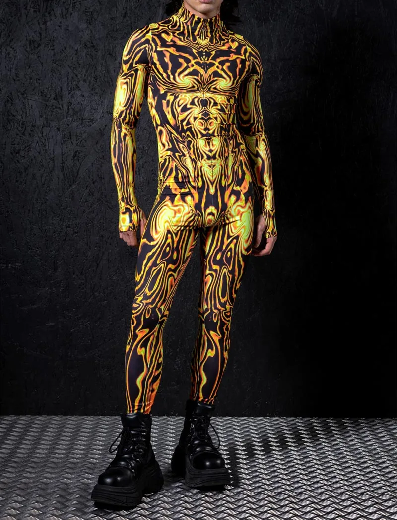 Halloween-Karneval-Party-Shows Cosplay-Bodysuit-Kostüm Dehnbarer Damen-Zentai-Outfit Farbig Diamantbedruckter Tech-Jumpsuit 2026 – Detail 13