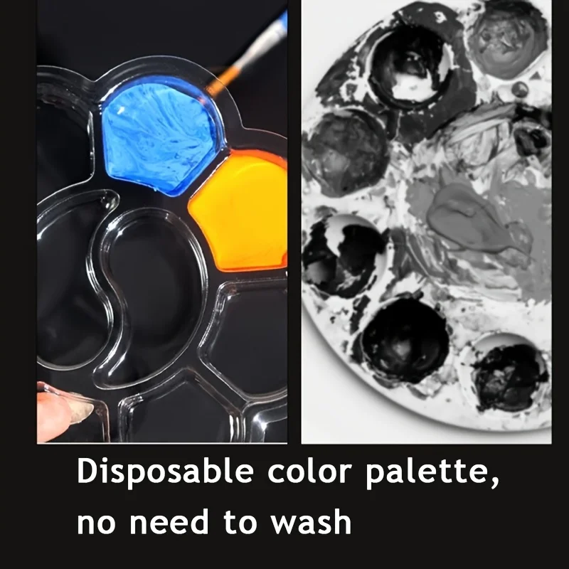 Disposable Plastic Palette for Artists Non-stick Mixing Trays Ideal for Single-use by Art Studio/Classroom Students and Teachers