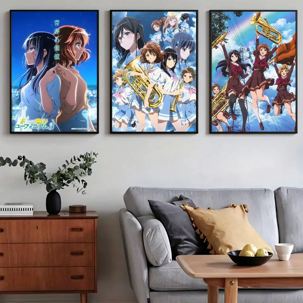 Anime S-Sound E-Euphonium Poster Waterproof Wall Art Sticker For Bar Living Room Vintage Decor High Quality Print
