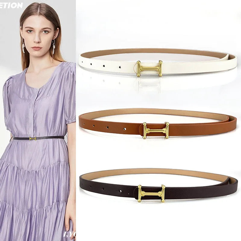 Genuine leather high-quality women's belt fashionable luxury women belts Dress with waistband belts for women
