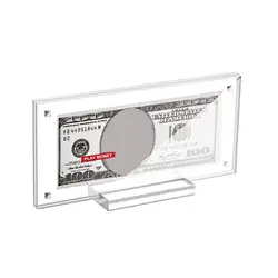 18.5*4cm Acrylic Money Display Holder Transparent Frame With Base Burr Free Double Sided Desktop Money Ticket Holder Bill Rack