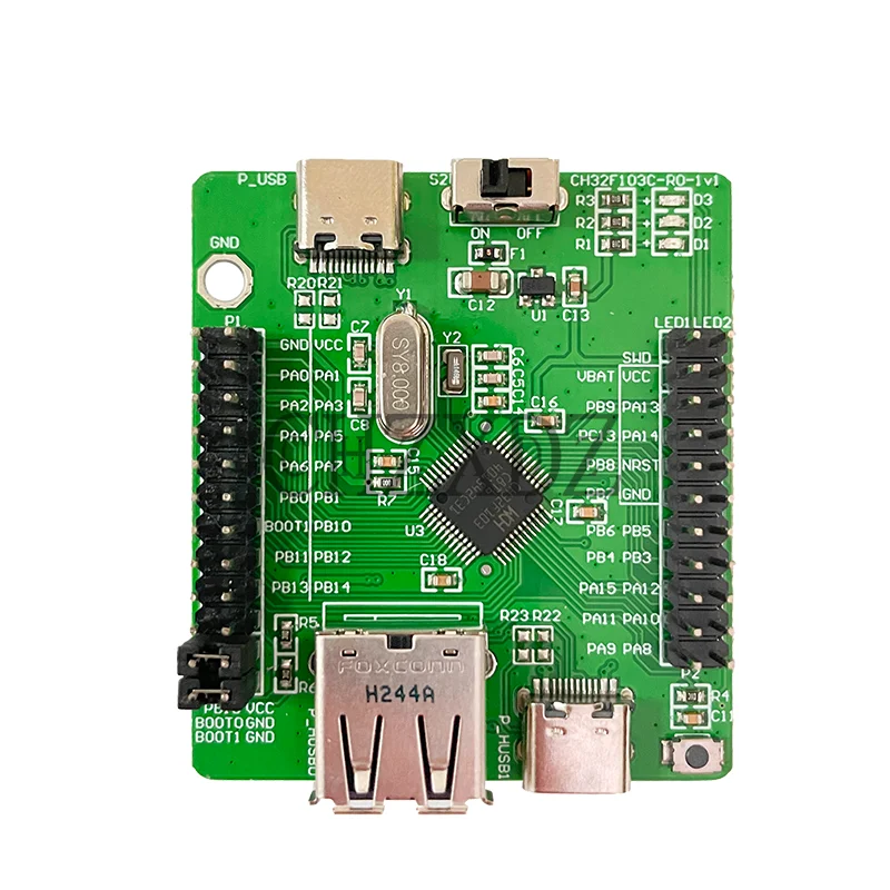 CH32F103 EVT 32-bit ARM Cortex-M3 Core, Geral MCU, USB 2.0, Touchkey, CAN I2C, USART, SPI, Módulo ADC, WCH, Classe Industrial, 2pcs por lote