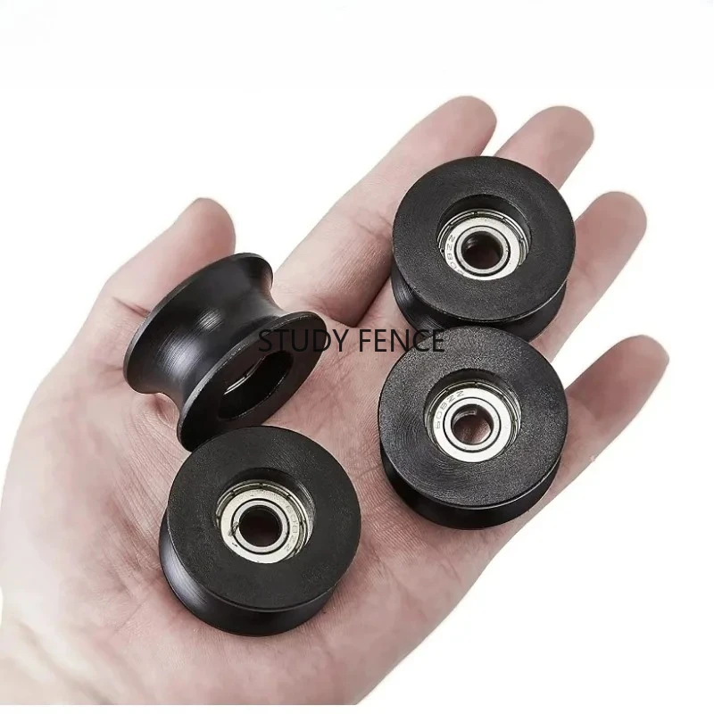 

4 шт., 8*40*25 мм, колесо с подшипником, U-образное колесо с канавкой, нейлоновое колесо с резиновым покрытием, направляющий ролик, фурнитура