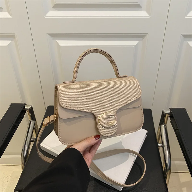 

Elegant Shoulder Bag 2025 New for Women, Luxury Soft Leather Crossbody, Fashionable Casual Color Contrast Tote for All Occasions