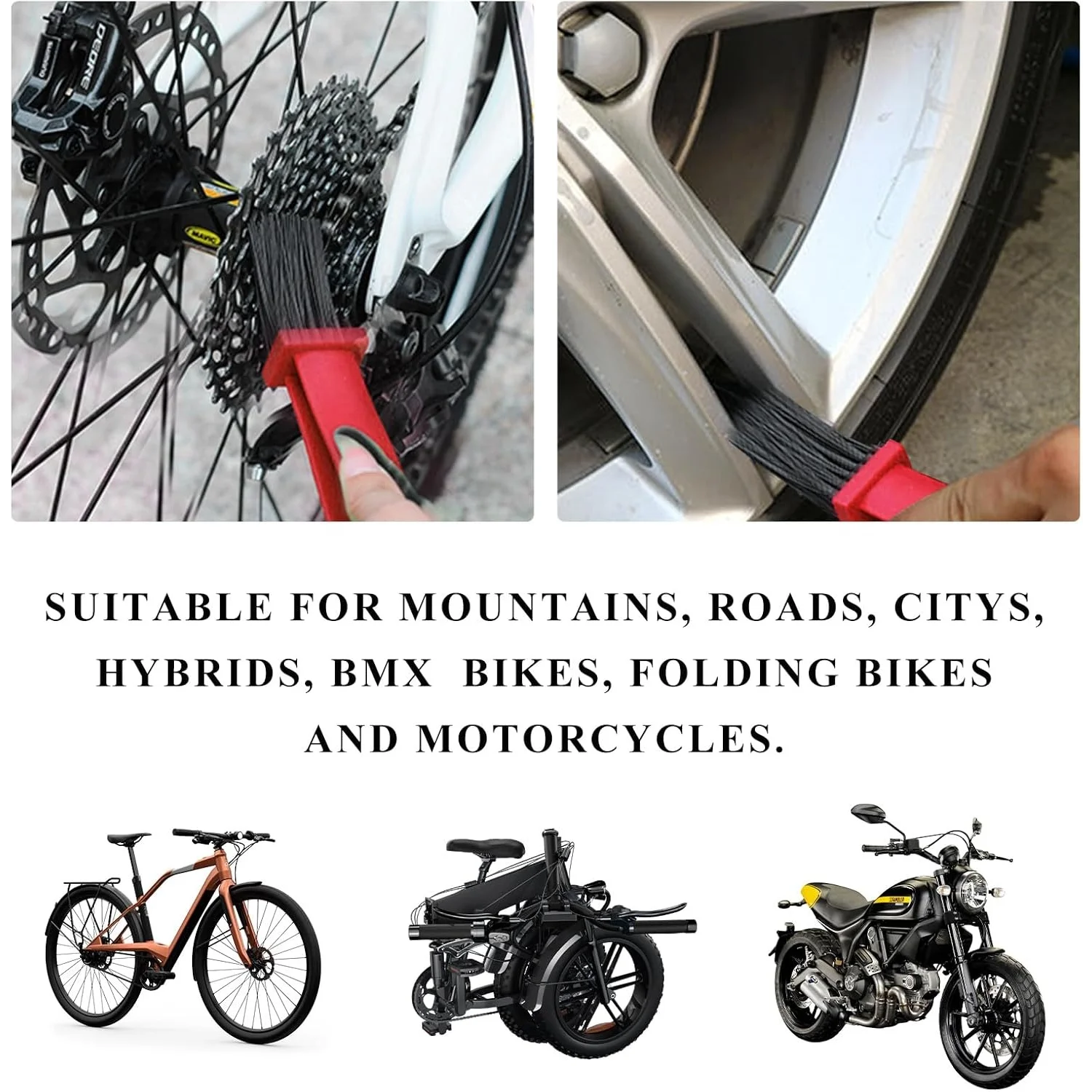 1-3Pcs Motorcycle Road Bike Chain Clean Brush Portable Chain Cleaner Bicycle Clean Motorcycle Chain Cleaner Maintenance Tool