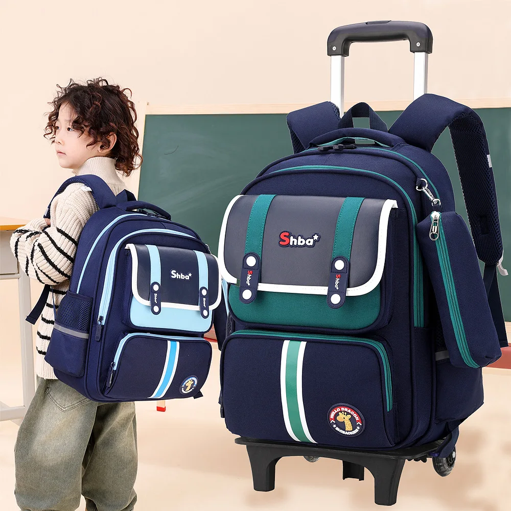 

Trolley Children School Bags With Wheels For Girls Boys Mochila Kids Backpack Trolley Luggage backpack Escolar Backbag Schoolbag