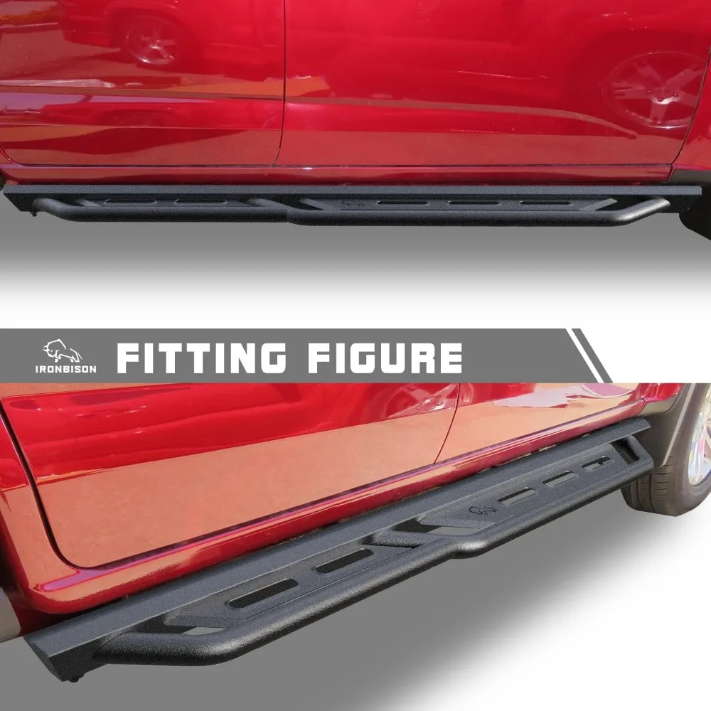 Running Boards Fits 2015-2025 Chevy Colorado/GMC Canyon Crew Cab Heavy Duty Pickup Truck Side Steps Off Road Nerf Bars Heavy Tex