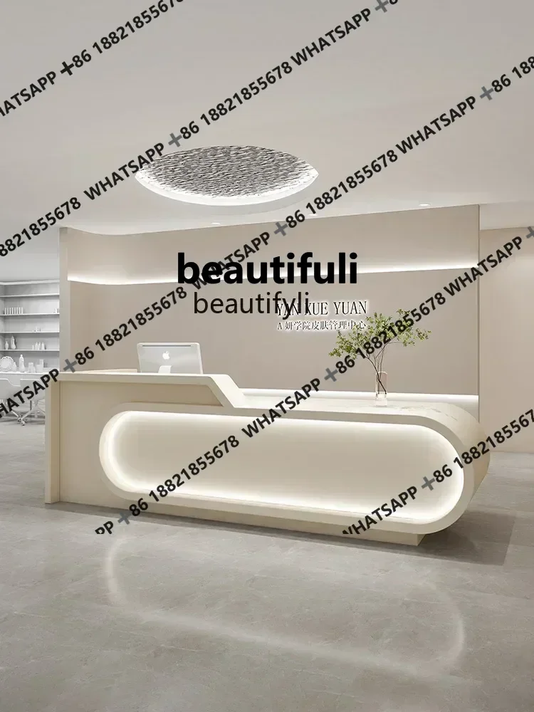 xx1Salon Company Organization Cashier Reception Front Desk Women's Clothing Store Medical Beauty Bar Modern Hair Salon Cabinet