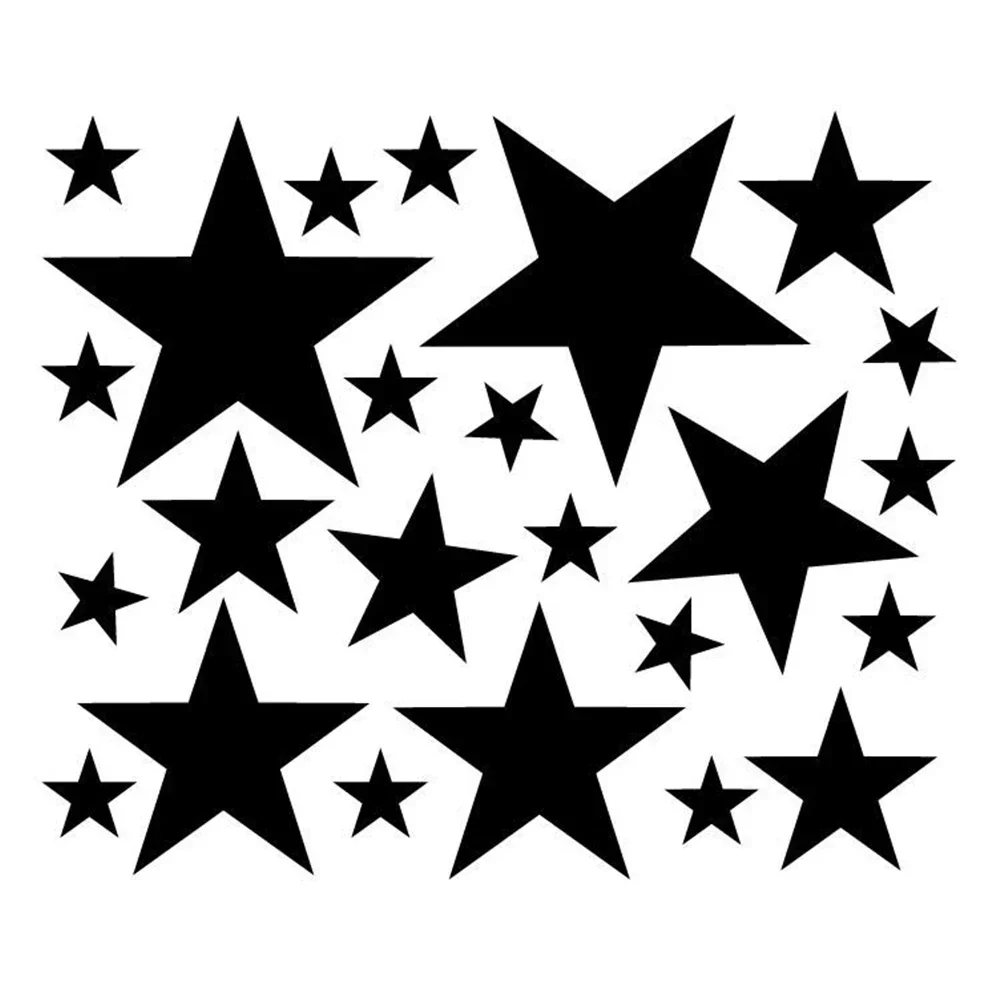 24Pcs Solid Star Car Sticker Vinyl Decal Waterproof for Auto Bumper Window Styling Exterior Decor Accessories