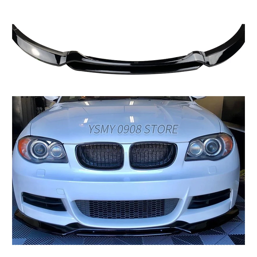 3PCS Car Front Bumper Trim for Bmw 1 Series E82 E88 LCI 2007-2010 Front Lip Protector ABS Black Exterior Styling Accessories