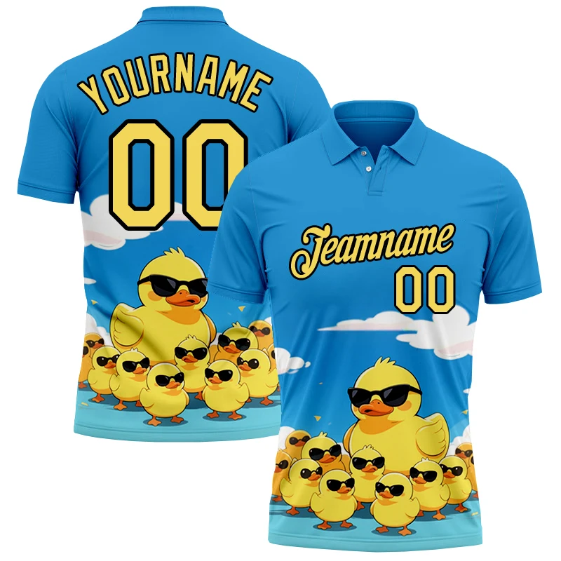 

Women For Men Personalized Duck Pattern Polo Shirt 3D Print Golf Shirts Custom Your Name, Number, Team Name