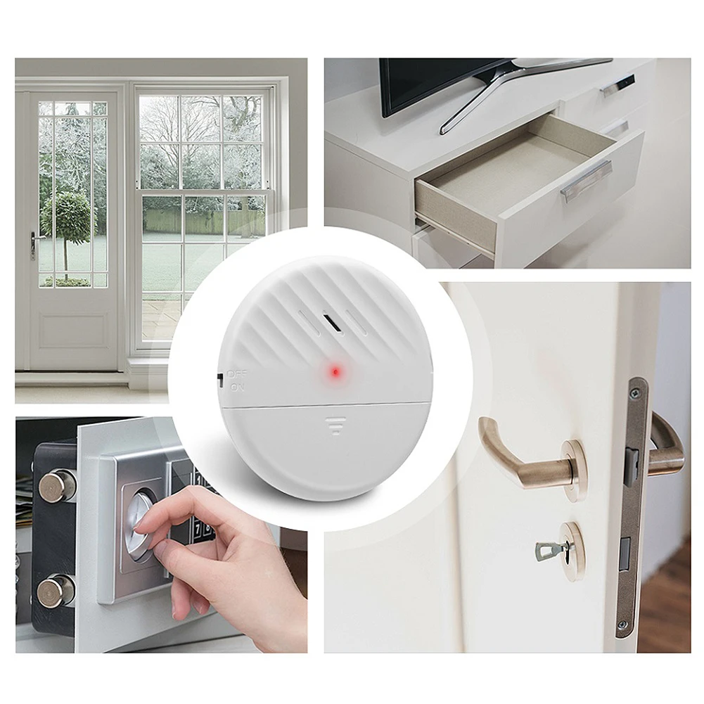 Door And Window Alarm Home Hotel Device Vending Machine Anti-Theft Alarm Ultra-Thin 125dB Vibration Sensing Alarm