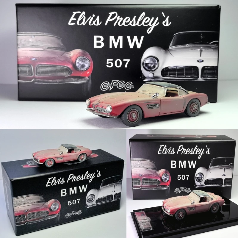 GFCC 1/64 1957 BMW 507 Convertible Retro Car DieCast Open-Hood Alloy Car Model Simulation Static Display Cars Model Boy Toy Gift