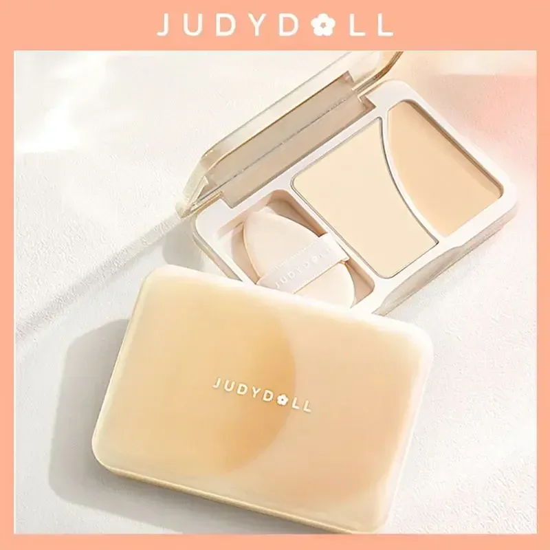 JUDYDOLL-resaltador de doble textura, 2 colores, polvo mate/crema, juego para iluminar la cara, resaltador 3D, maquillaje, Cosméticos de belleza raras