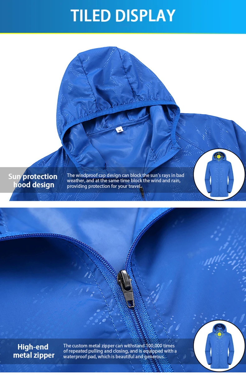 LNGXO Herren Damen Wanderjacke Unisex Wasserdicht Schnell trocknend Camping Windjacke Outdoor Trekking Klettern Regenmantel Anti-UV-Kleidung – Detail 21