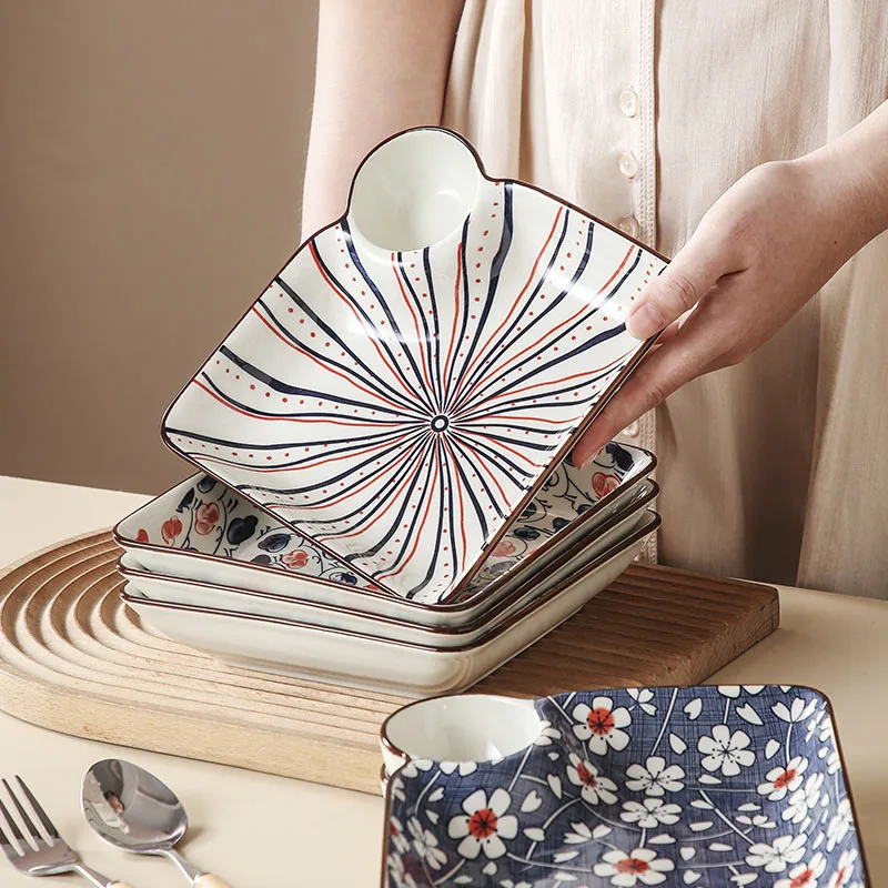 Zestaw talerzy do pierogów Chen Zhongtai Retro Flower - Retro Floral Design, wysokiej jakości talerzeAdministrator