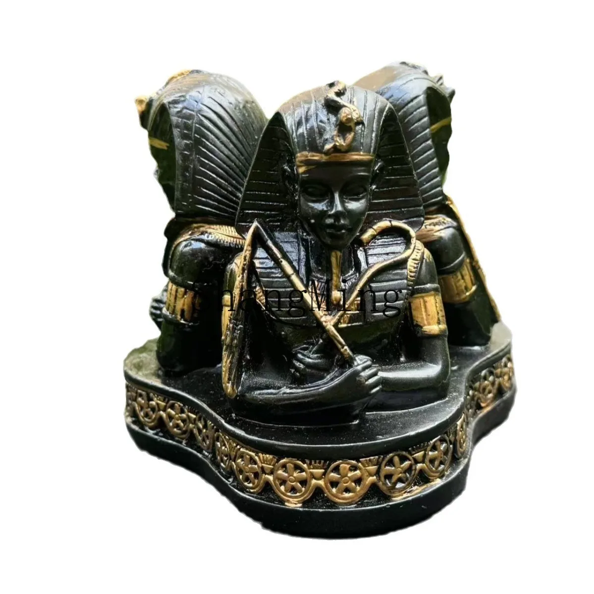 

DSA resin three-sided pharaoh ornament handicrafts, crystal ball base decorative ornament