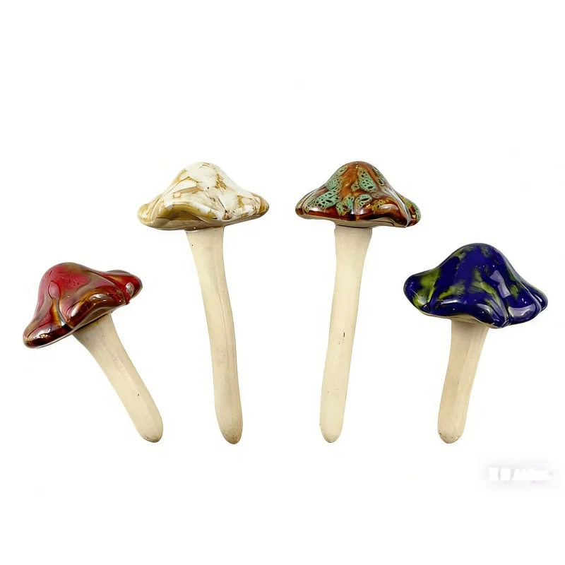 

Garden Decoration Fairy Mushroom4Pieces11.5cmHigh-quality ceramic sculpture for garden and landscape, random colors