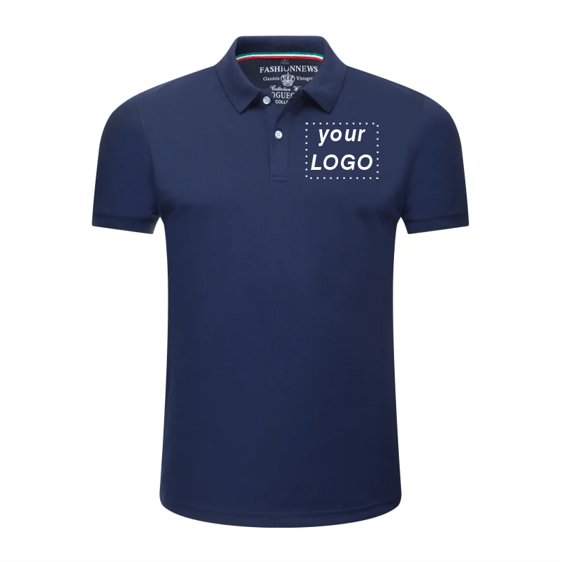 Men\'s Short Sleeve Polo Shirt Custom Printing Embroidery Personalized Logo Corporate Business Shirt Solid Color Lapel Top 4xl