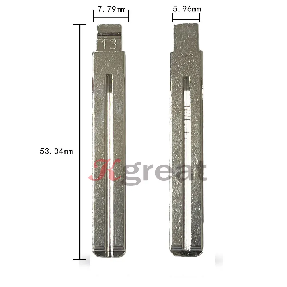 10 sztuk 13 # TOY40 TOY48 nieobcięte metalowe scyzoryk nóż Toy48FH piloty klucz Blank nr 13 dla Lexus,Toyota IX35 dla KD Keydiy Xhorse VVDI