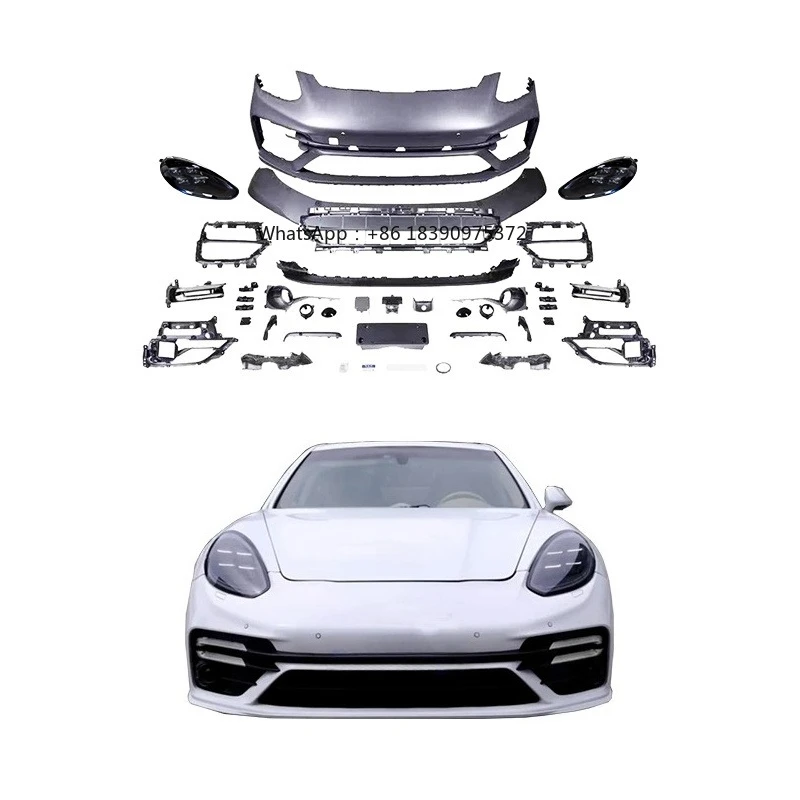 For   2009-2016 TurboS Style Body Kit 970 971 Front Bumper Upgrade with New Front Headlight Modification