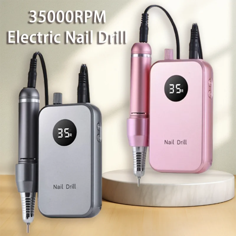 

35000RPM High Speed Portable Cordless Electric Nail Drill Machine Professional & Home Salon Acrylic Gel Polish Nail Tool