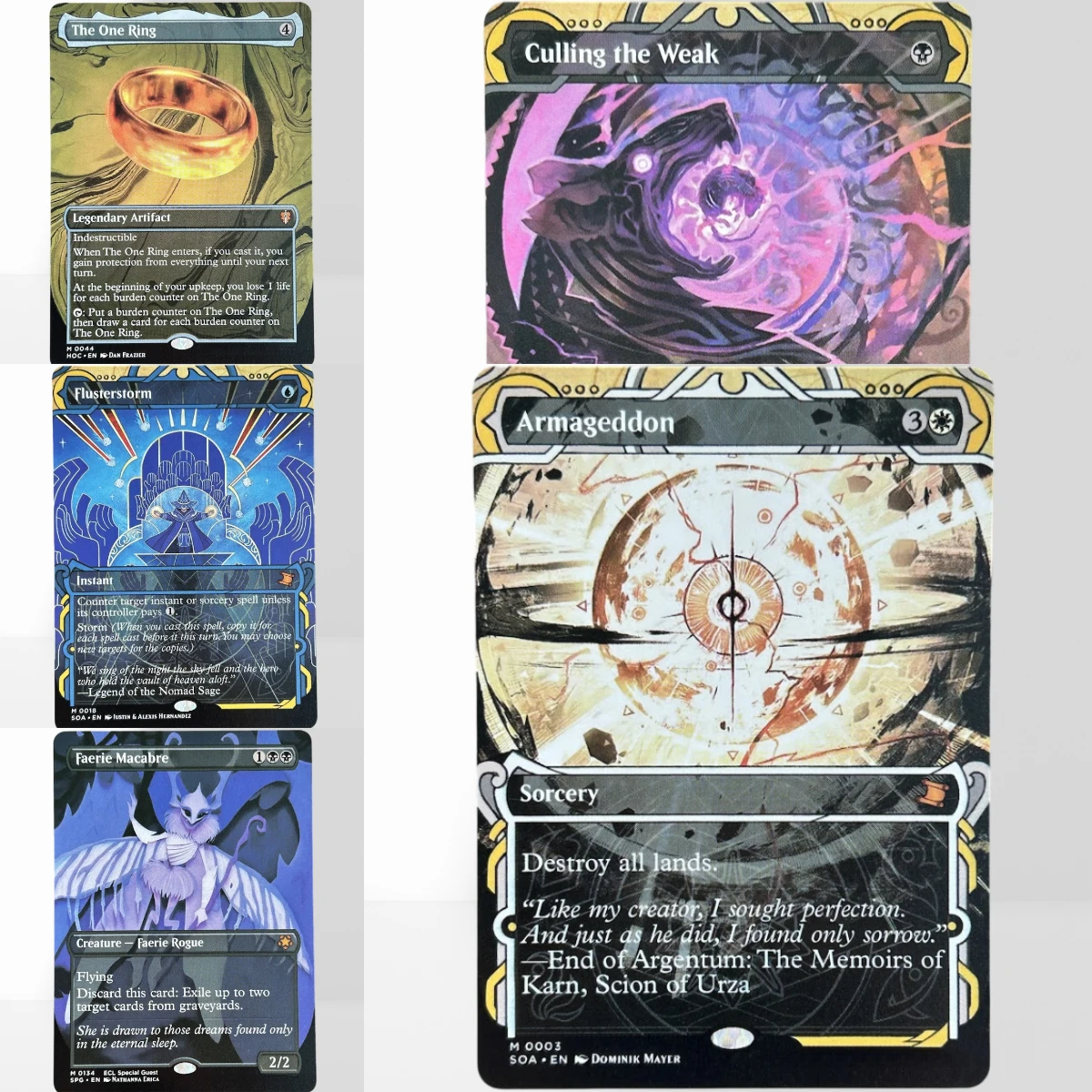 SOA SOS HOLO49 TCG Proxy Mágico Armageddon Crackle con Power Culling the Weak, Flusterstorm Knuckles, el Echidna Erode