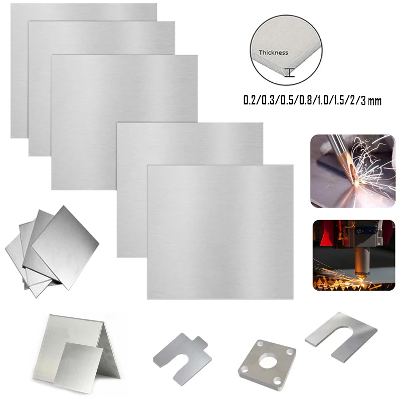 

1pcs 304 Stainless Steel Plate Laser Cutting Sheet Metal Parts Thin Steel Plate Brushed Stainless Steel Plate 0.1mm-3mm Thick