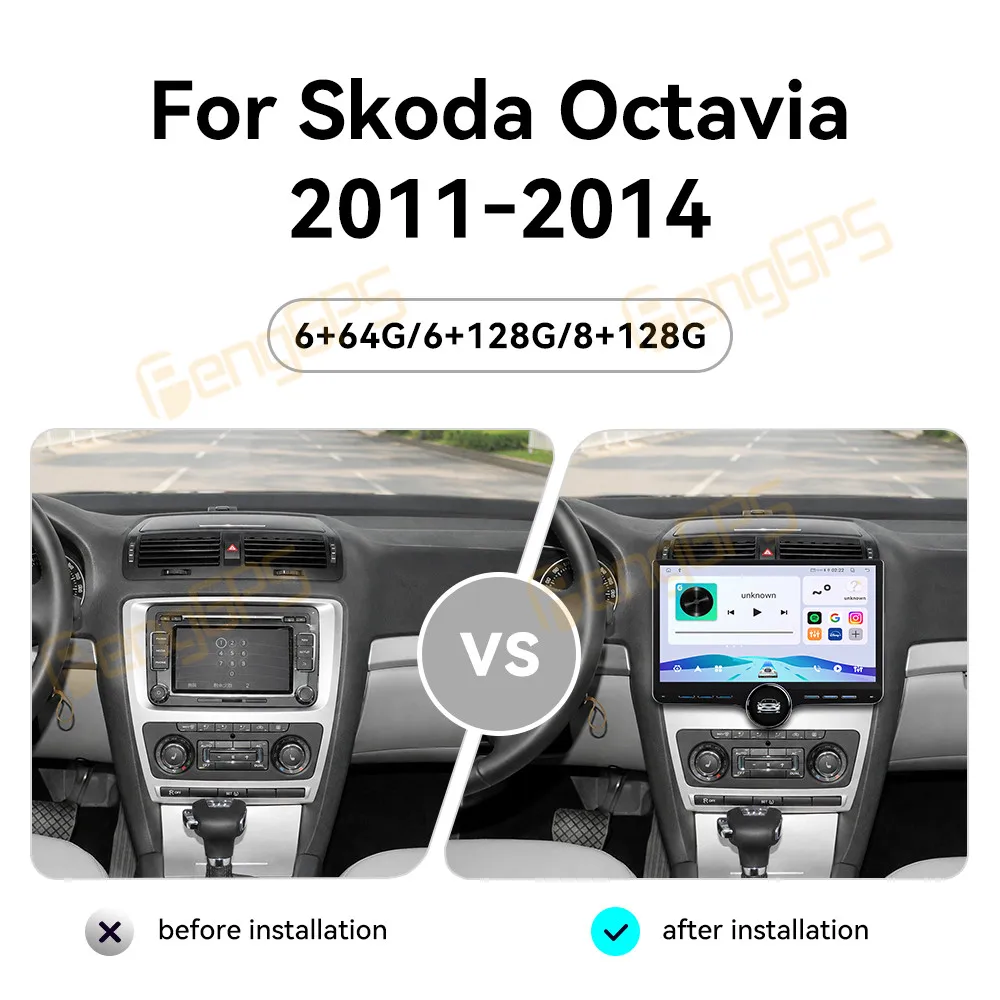Car Accessories Radio For Skoda Octavia 2011-2014 Android Auto GPS Navigation Multimedia Stereo Receiver Head Unit Offline Maps