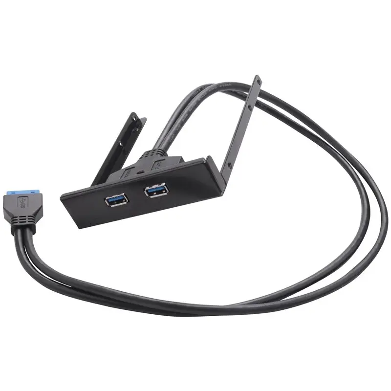 Delicate Texture-2X USB 3.0 Front Panel Hub 2 Port Expansion Bay 20 Pin To USB3.0 Bracket Cable For Computer PC