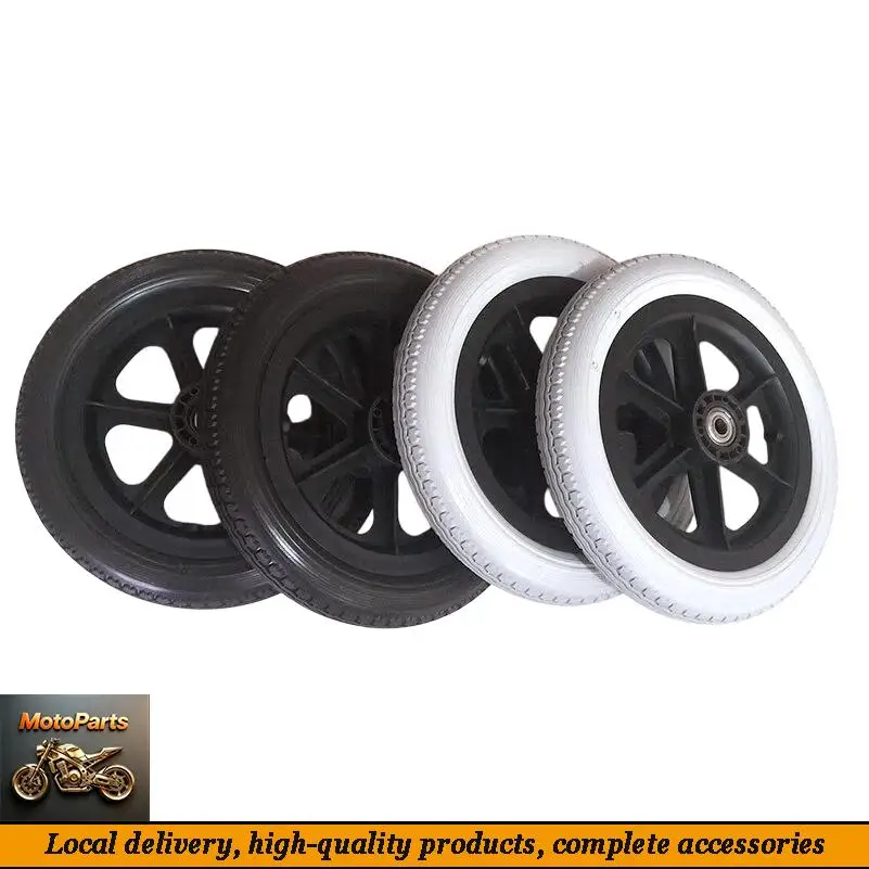 

2-pack 12 Inch PU Wheel Professional Wheelchair Rear Caster Replacement Part Tool 12 1/2x2 1/4 Solid Non Pneumatic Tire Wheel