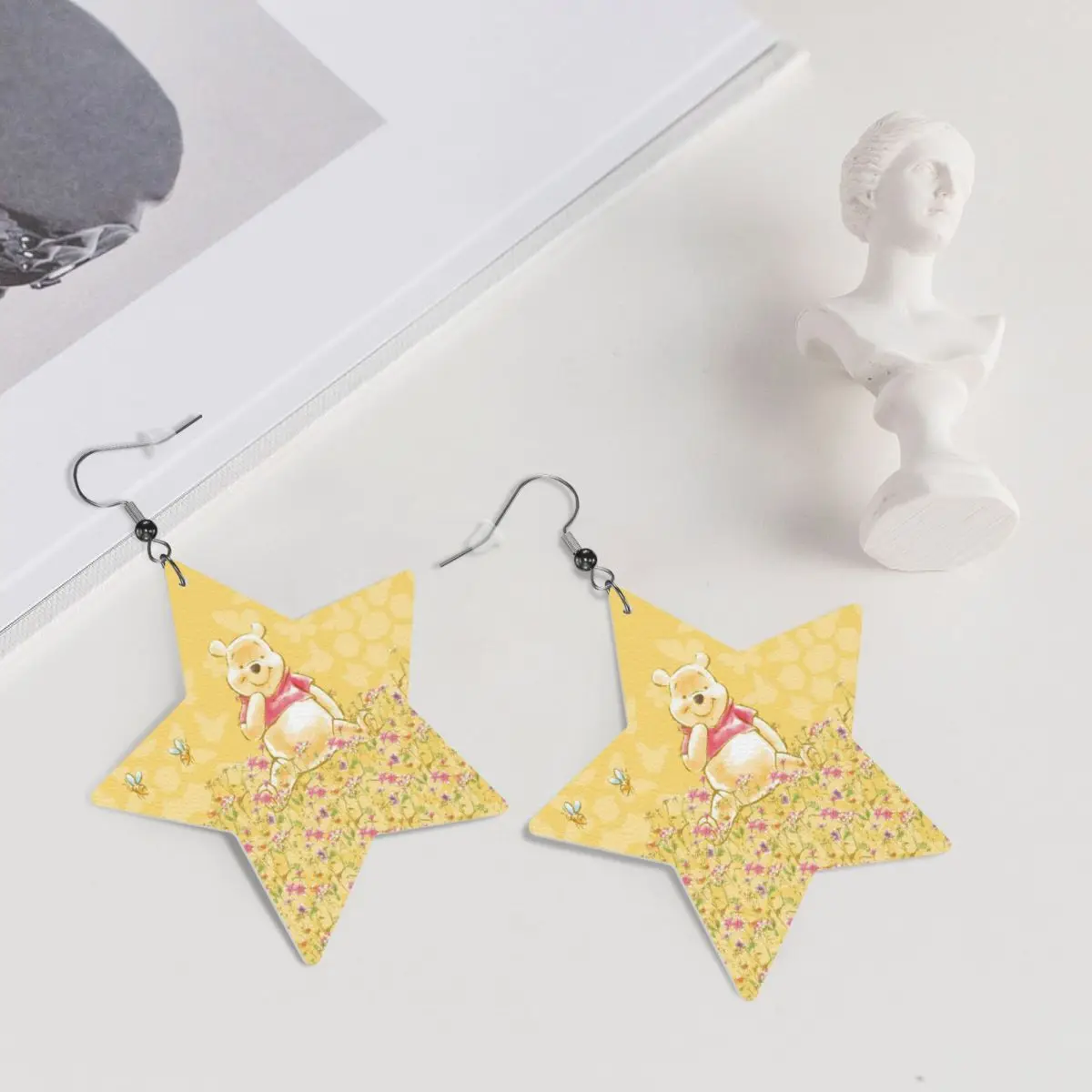 Custom Winnie The Pooh Leather Earrings for Women Dangle Earrings Jewelry Accessories view 5