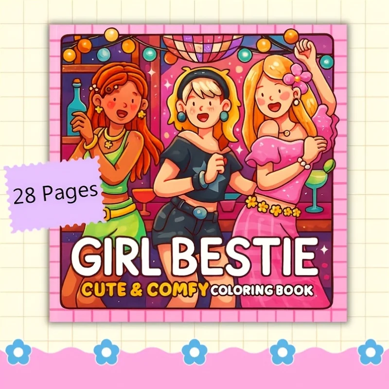 

28-страничная книжка-раскраска на тему девочек, книжка-раскраска, подарок на День святого Валентина, подарок на день рождения, принадлежности для рисования, Рождество