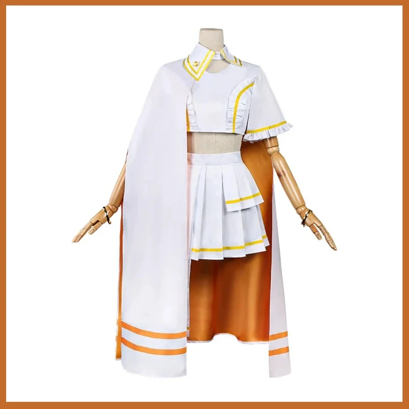 5;e,8\v,5/Anime Maebashi Witches Mitsumata Choko Cosplay Costume Cloak Yellow White Lolita Skirt Wig Woman Sexy Birtf,5'h\8/m' view 6
