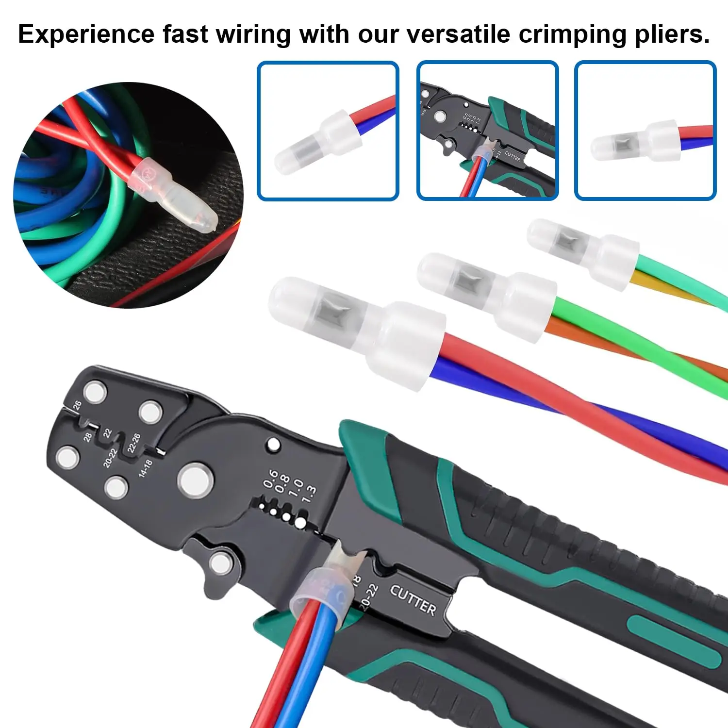 580 Pcs Nylon Closed End Crimp Connector - Closed End Crimp Caps Terminal for 22-16 AWG, 16-14 AWG, 12-10 AWG