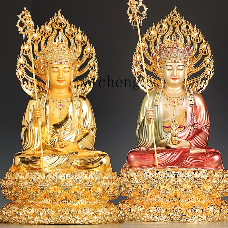 JJ  pure copper Guanyin Bodhisattva Buddha statue Jizang King Bodhisattva home worship Sakyamuni Medicine Buddha