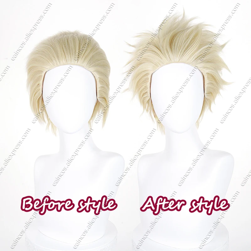 Rintaro Tsumugi Cosplay Wig 30cm Short Linen Mixed Color Heat-Resistant Synthetic Hair