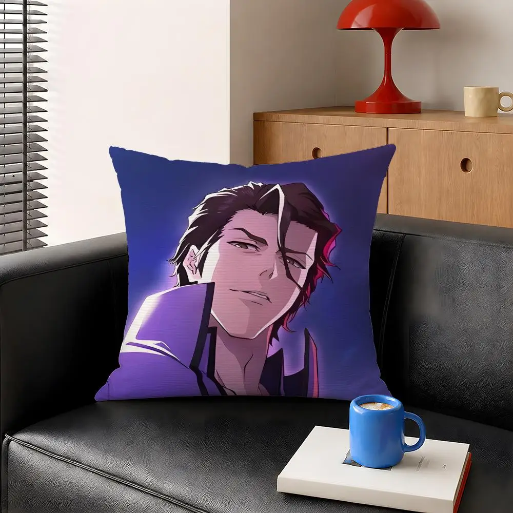 Anime Sosuke Aizen Bleach Gotei 13 Cushion Cover Decorative Pillowcase Soft Short Plush Cozy Durable Sofa Home Decor Items Gift