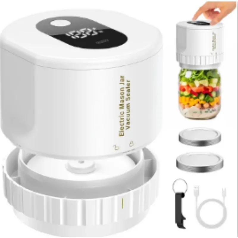 Electric Mason Jar Vacuum Sealer for Home Food Storage, Preserves Fruits Vegetables Dry Goods