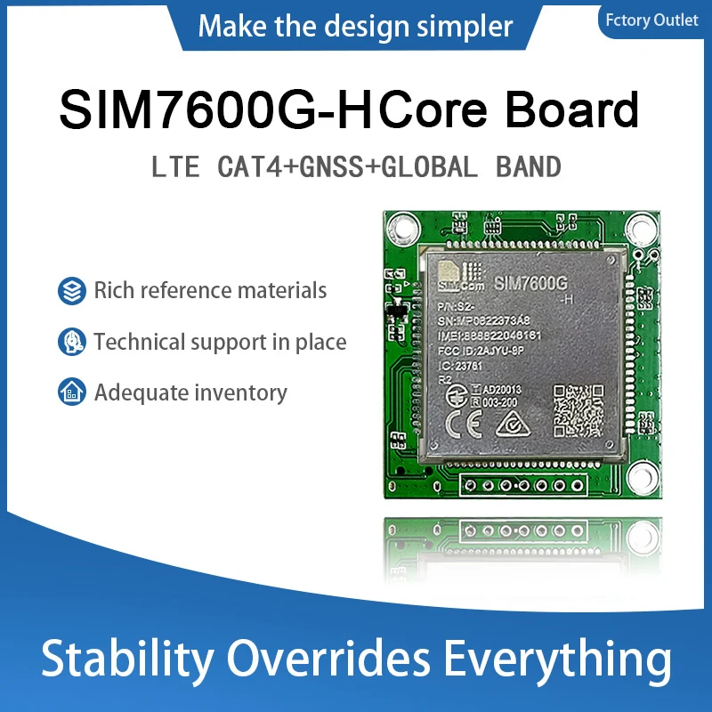 In stock SIM7600G-H 4G Single-row pin Core Board Development SIMCOM 4G LTE CAT4+GNSS Module Global band Modem with Antenna