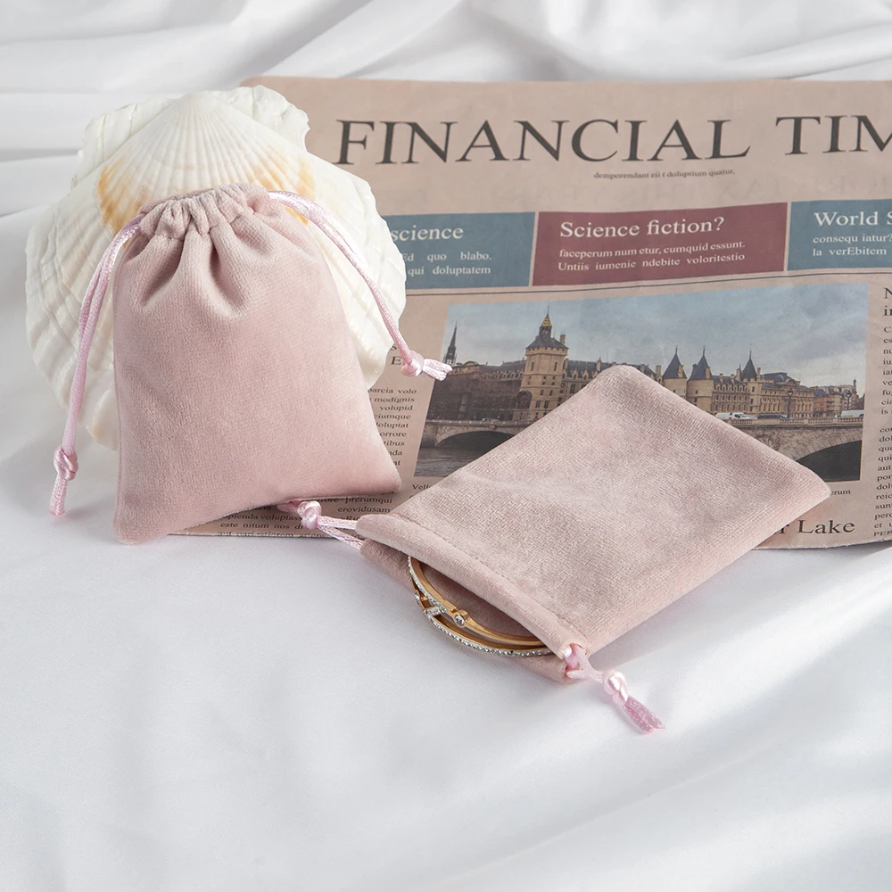 

10Pcs pink High Quality Velvet Bag Drawstrings Pouches 7x9 Small size Jewelry Gift Display Packing Wedding Party Gift Bags