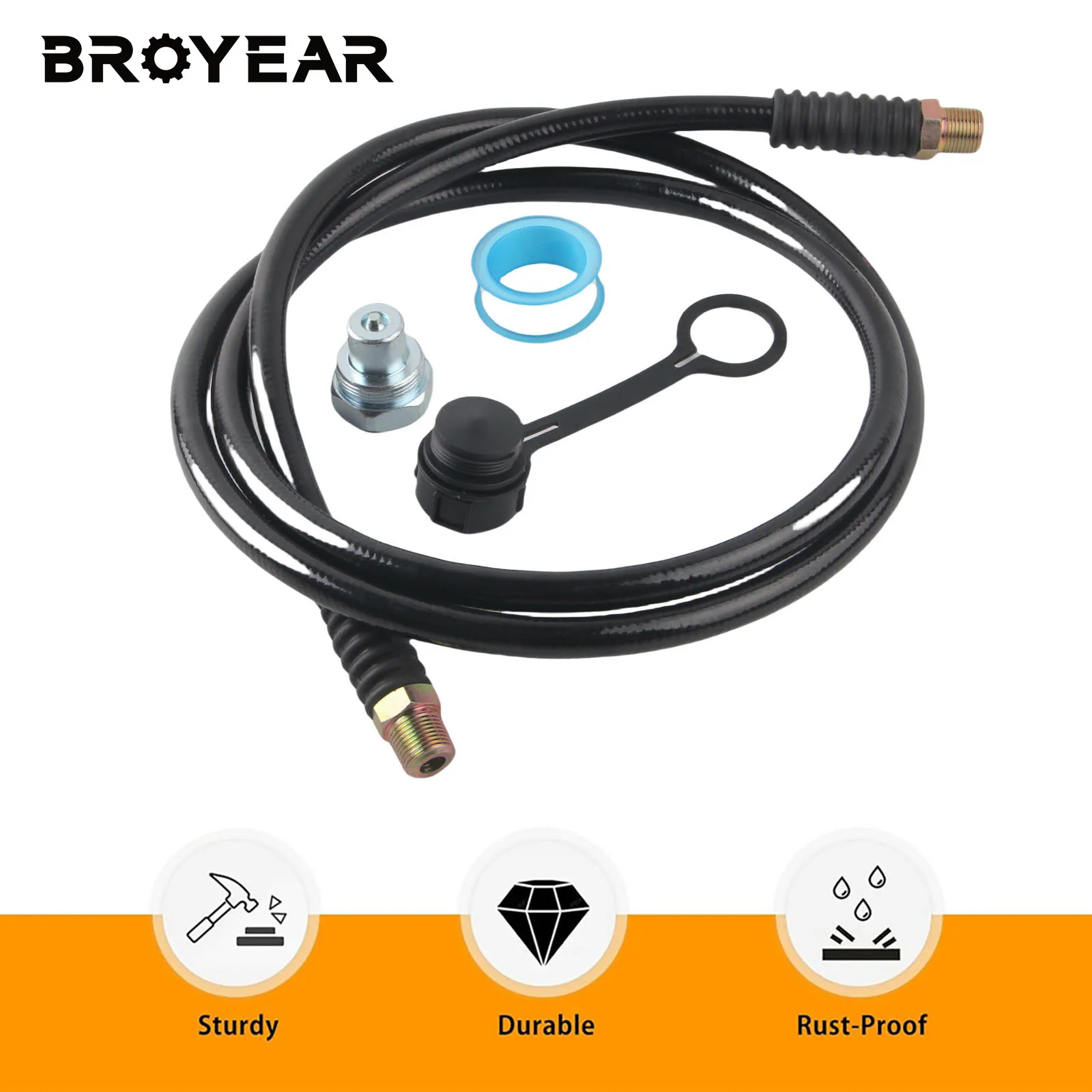 Broyear Hydraulics 6FT 10000psi High Pressure Hydraulic Hose CH-604 Coupler 3/8