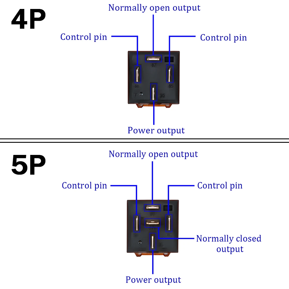1Pcs Waterproof Automotive Relay DC 12V 24V 100A 4Pin 5Pin SPDT Car Control Device Car Relays DC 24V High Capacity Switching