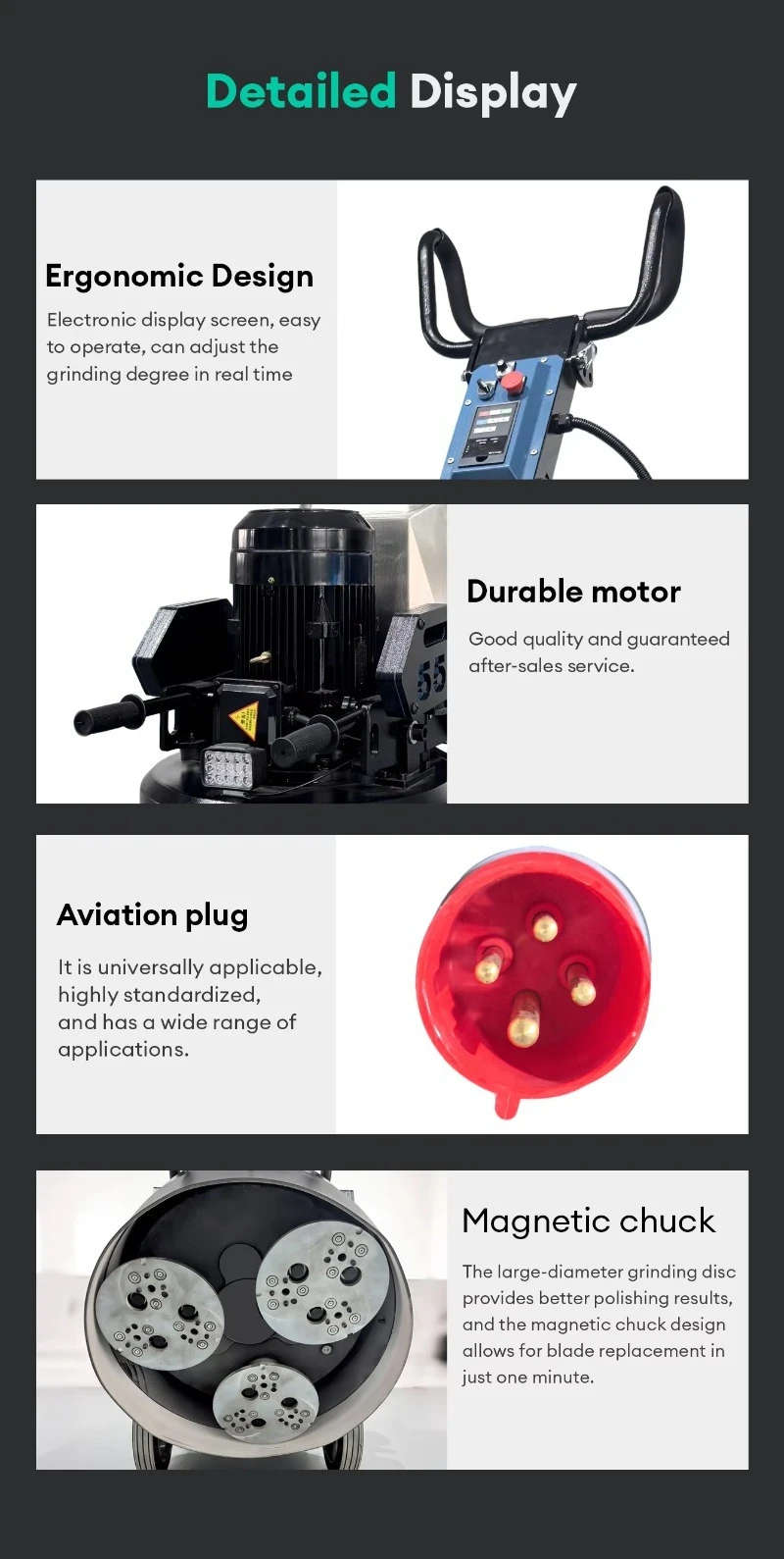 550mm Concrete Floor Grinder 7.5KW Heavy Duty Planetary Floor Polisher for Epoxy Terrazzo Surface Treatment