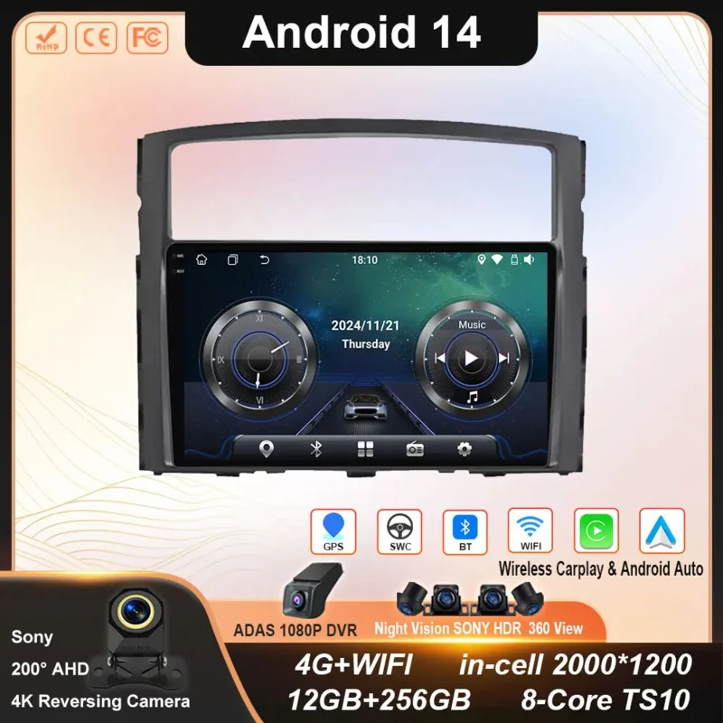 

Android For Mitsubishi Pajero 4 V80 V90 2006 -2010 2012 2013 2014 Car Screen Auto Radio Multimedia GPS Video Navigation Carplay