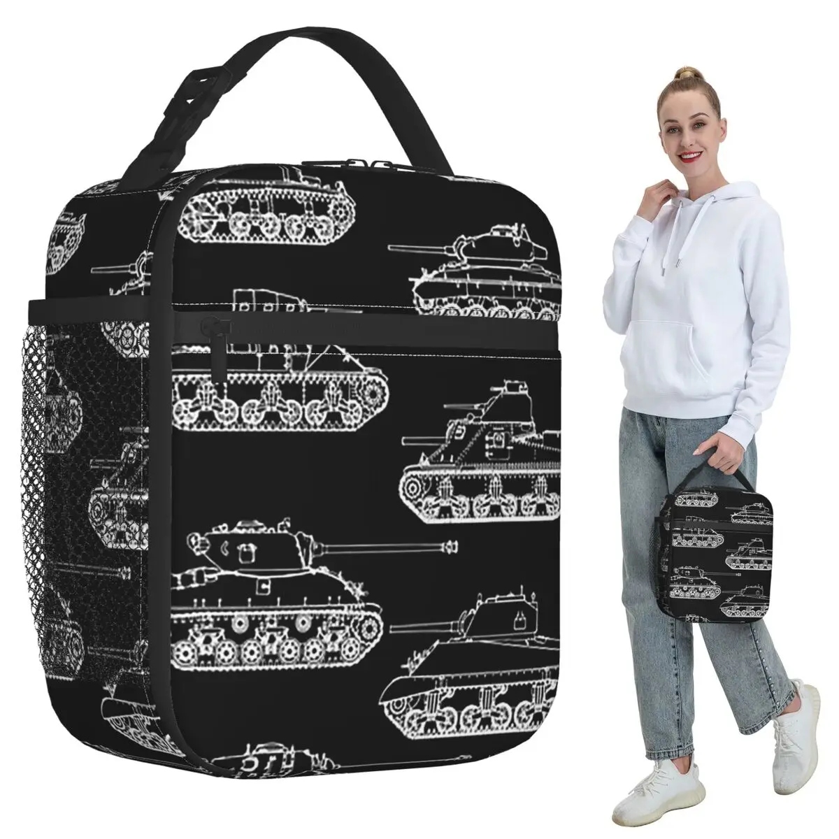 US Tanks Of World War II Insulated Lunch Bag for Women Office Cooler Thermal Food Box Tote Portable Lunch Boxes Container