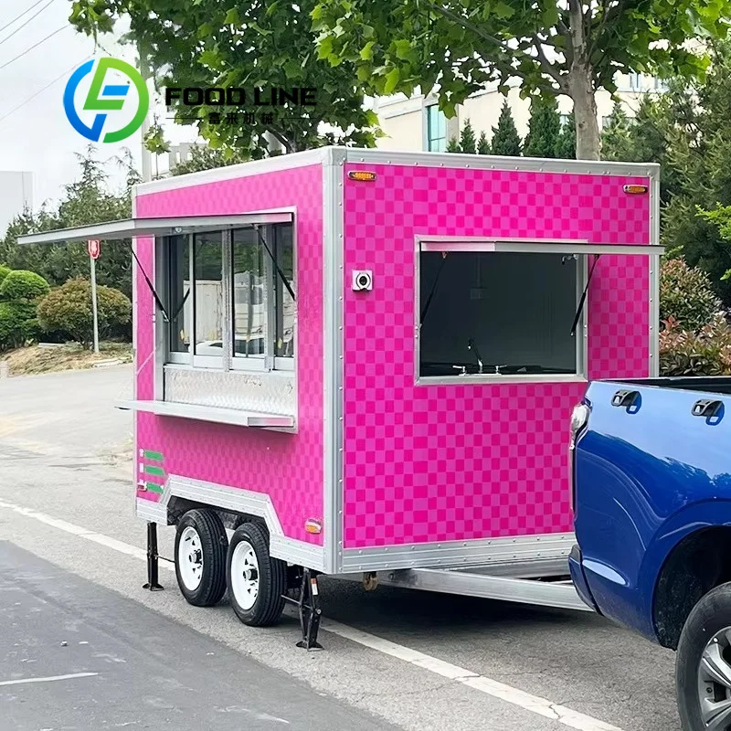 Concession Food Trailer, Pre‑Plumbed Water Station Built‑In Counter Space Mobile Concession Vending Trailer For Fast‑Food Retail