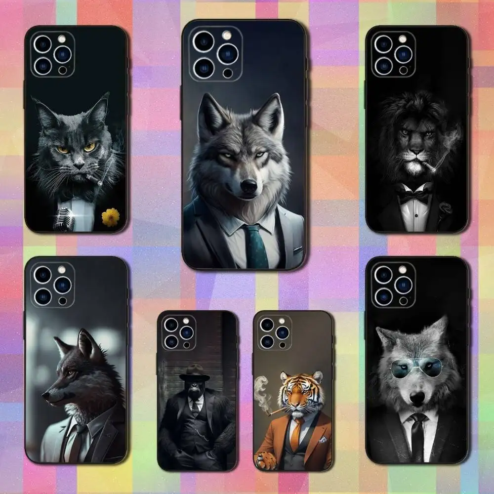 

Suit Art Shirt Man Tie Phone Case For iPhone 16,15,14,13,12,11 Plus,Pro Max,XS,X,XR,SE,Mini,8,7,Soft Silicone Black Cover