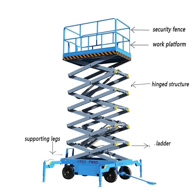 Electric scissor lift  platform semi electric people lifting elevators for building