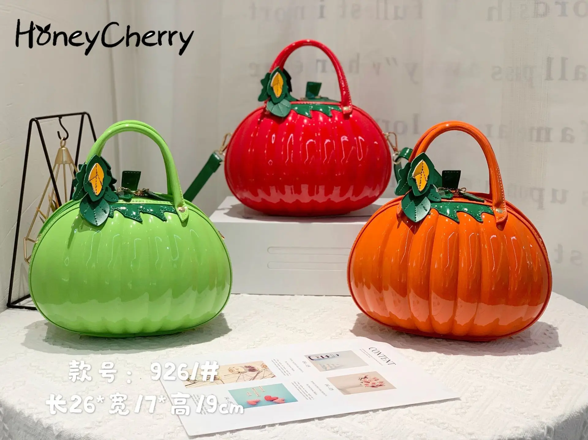 Spring And Summer New Women Bag Portable Messenger Bag PU Women Bags Pumpkin Shape Creative Handbags